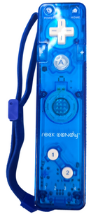 Blue Rock Candy Wii Controller Remote Wand Aftermarket + Lanyard0