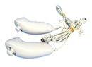 2 x Genuine Nintendo White Wii Nunchucks Num Chucks (RVL 004) (New Thumbsticks)0